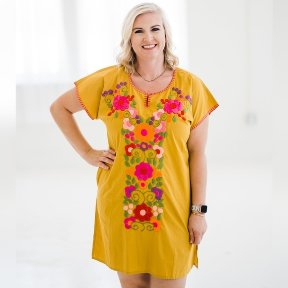 Sister Mary NWT Angelina Floral Embroidered Mini Dress Size XL Women's - Picture 1 of 14